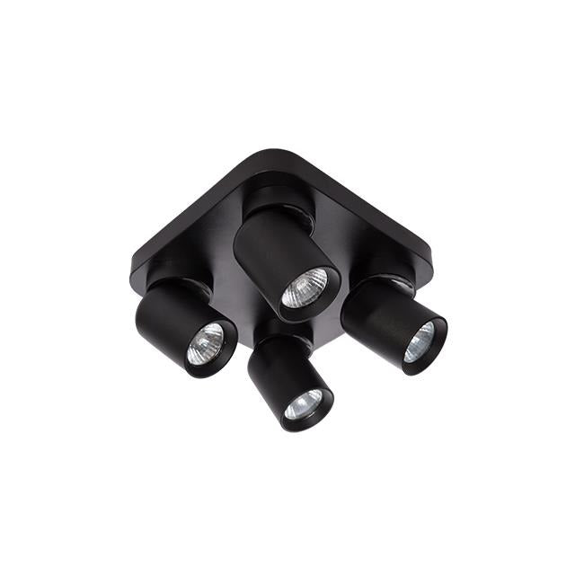 LED plafondlamp - 4x GU10 spot - Draaibaar - Zwart LED plafondlamp - 4x GU10 spot - Draaibaar - Zwart